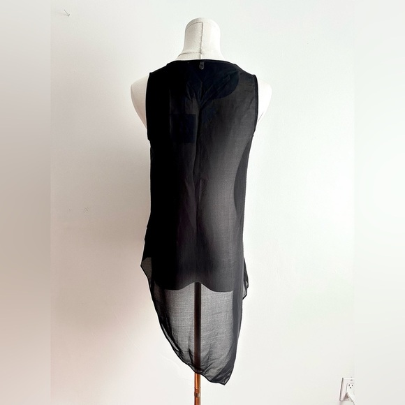 NWT Rudsak Leather Tank Top Black Size XS Flowy Asymmetrical - Picture 6 of 16